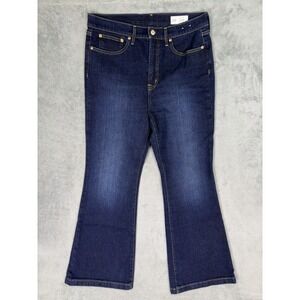 Gap‎ Jeans Womens 12 Short Blue Dark Denim Wash High Rise 70s Flare Stretch